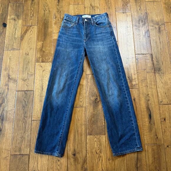 Denim Forum Denim - Denim Forum 90s Marlo High Rise Baggy Jeans Womens 23/00 Dark Wash Straight